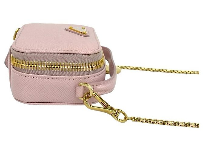 Saffiano Mini pochette Prada Triangle in rosa - vista 6