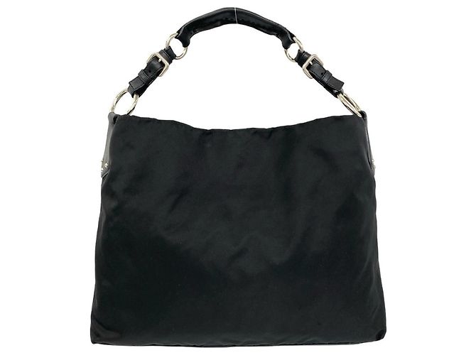 Tote Borsa Boston Prada in nylon nero e pelle - vista 3