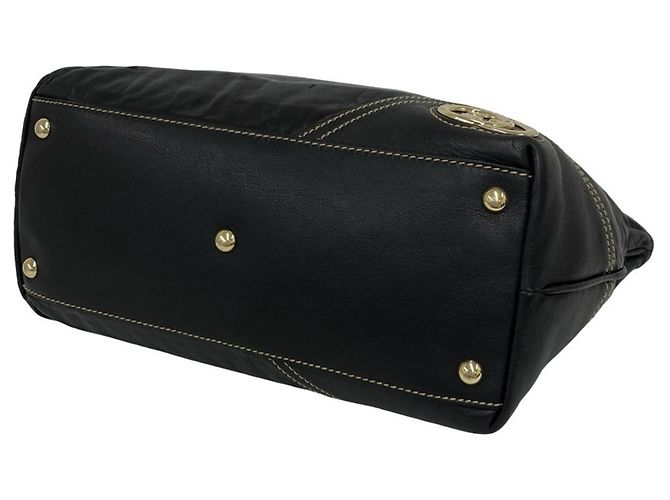 GUCCI New Brit Semi-Schultertasche aus Leder mit GG-Logo-Hardware Schwarz - Ansicht 8