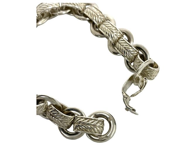Hermès Hermes Vintage Leaf Charm Bracelet Silvery - view 4