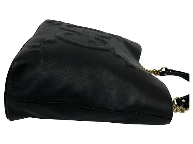 Borsa Tote Gucci in pelle con logo GG e catena Nero - vista 6