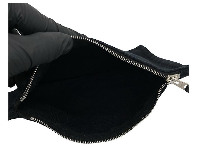 Hermès Borsa Tote Hermes Valparaiso PM Toile Chevron Nero - vista 10