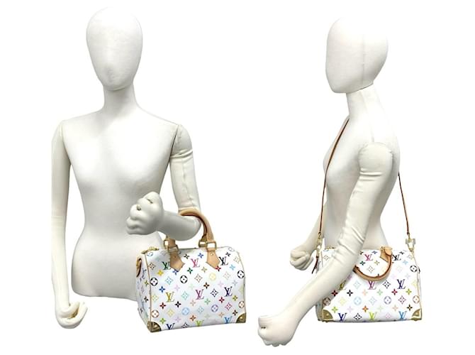 Borsa Louis Vuitton Speedy 25 Monogram Multicolor Marrone Multicolore - vista 2