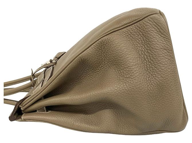 Hermès Borsa a mano Hermes Birkin 40 in pelle Togo Greige Etoupe Beige - vista 5