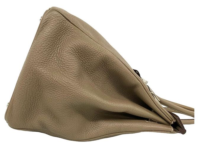 Hermès Borsa a mano Hermes Birkin 40 in pelle Togo Greige Etoupe Beige - vista 6