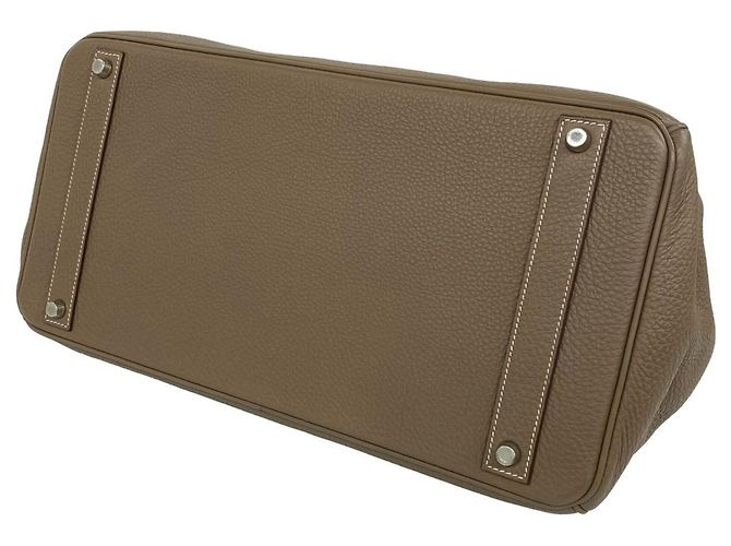 Hermès Borsa a mano Hermes Birkin 40 in pelle Togo Greige Etoupe Beige - vista 8