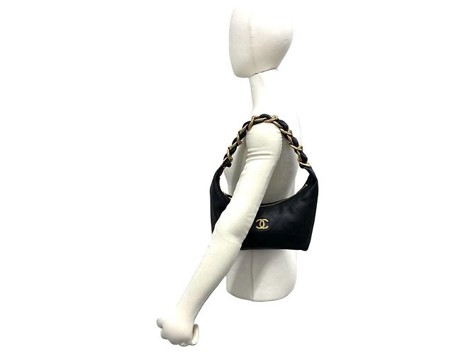 Borsa hobo Chanel in pelle nera Nero - vista 2