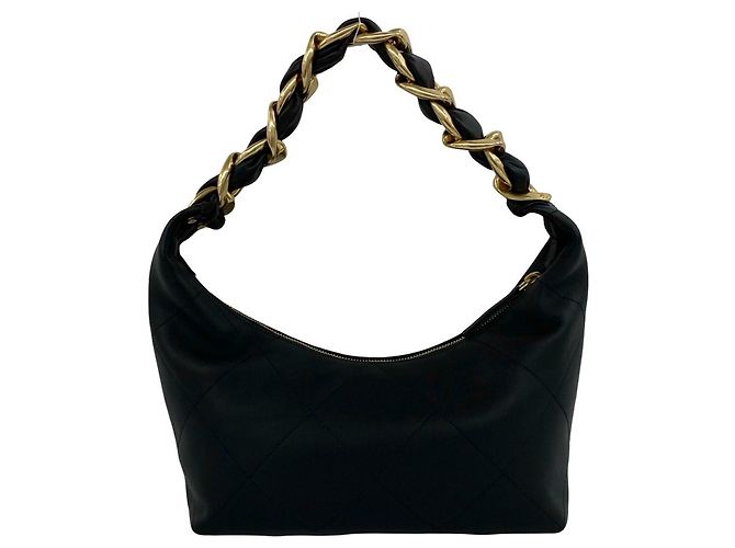 Borsa hobo Chanel in pelle nera Nero - vista 3