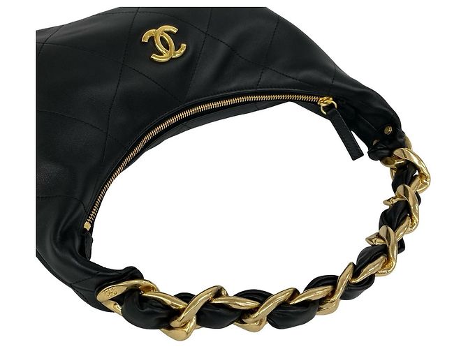 Borsa hobo Chanel in pelle nera Nero - vista 4