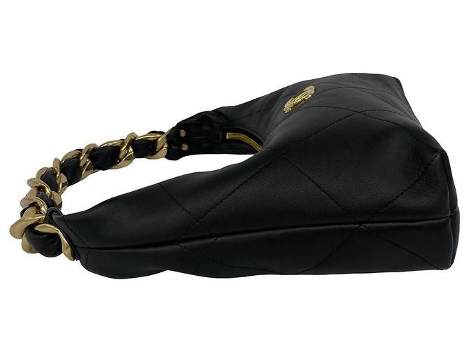 Borsa hobo Chanel in pelle nera Nero - vista 5