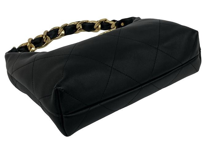 Borsa hobo Chanel in pelle nera Nero - vista 7
