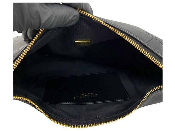 Borsa hobo Chanel in pelle nera Nero - vista 9