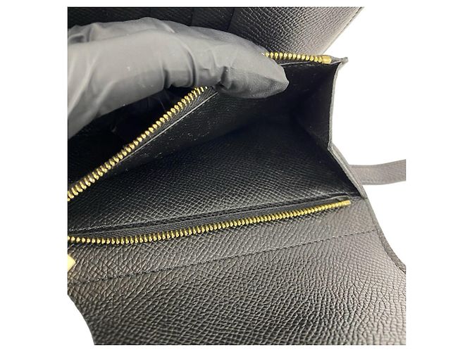 Hermès Hermes Kelly Wallet Medium aus schwarzem Epsom-Leder - Ansicht 10
