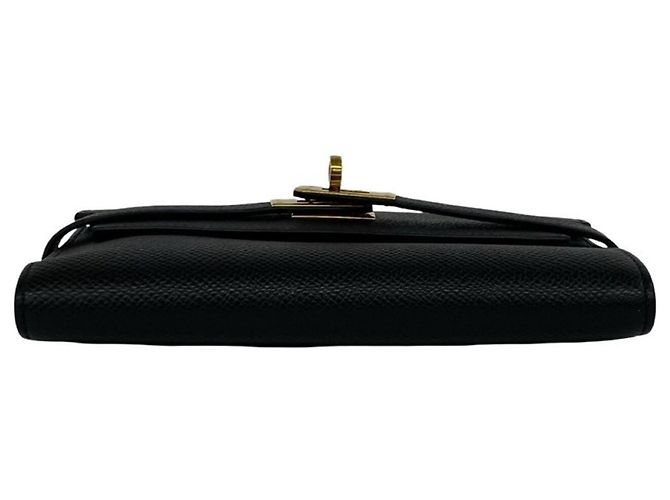Hermès Hermes Kelly Wallet Medium aus schwarzem Epsom-Leder - Ansicht 6