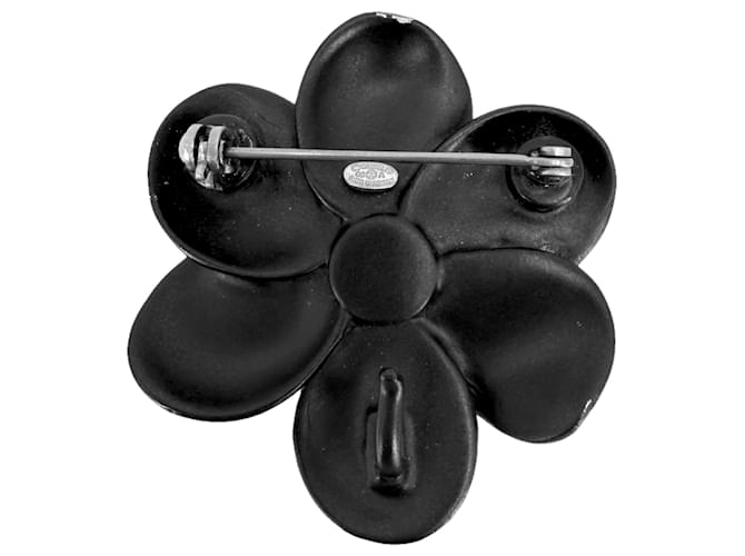 Spilla Chanel Camelia nera con strass Nero - vista 2