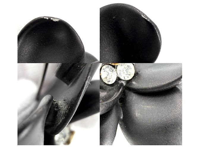 Spilla Chanel Camelia nera con strass Nero - vista 5