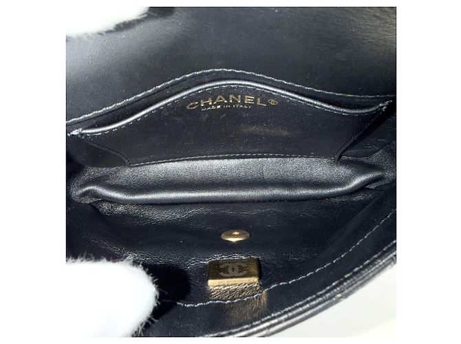 Borsa a tracolla Chanel Mini Matelassé Nero - vista 4
