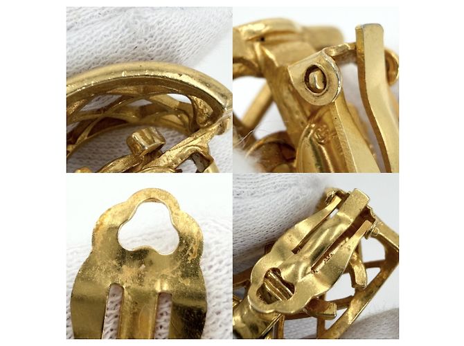 Chanel Vintage vergoldete Clip-Ohrringe Golden - Ansicht 4