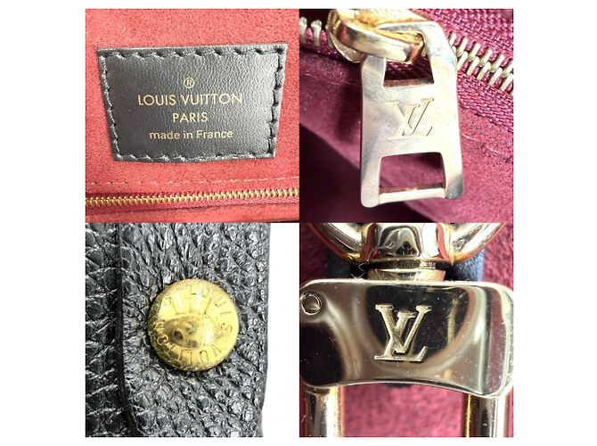 Borsa Louis Vuitton Monogram Empreinte OnTheGo MM Nero Beige - vista 5
