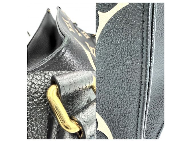 Borsa Louis Vuitton Monogram Empreinte OnTheGo MM Nero Beige - vista 6