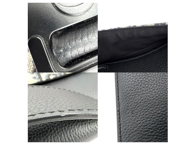 Borsa Messenger Christian Dior Oblique Saddle Flap da Uomo Nero Beige - vista 7