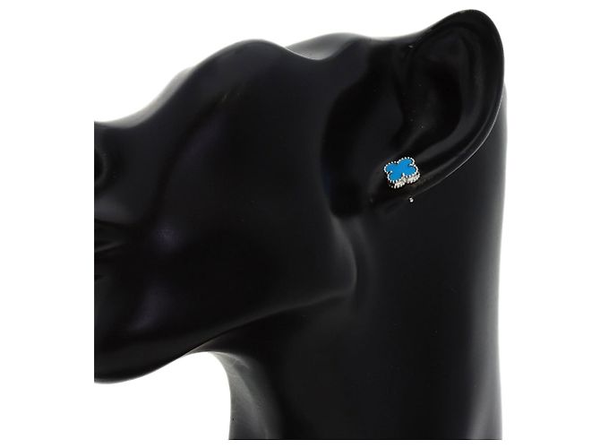 Orecchini Van Cleef & Arpels Sweet Alhambra Turquoise - vista 7