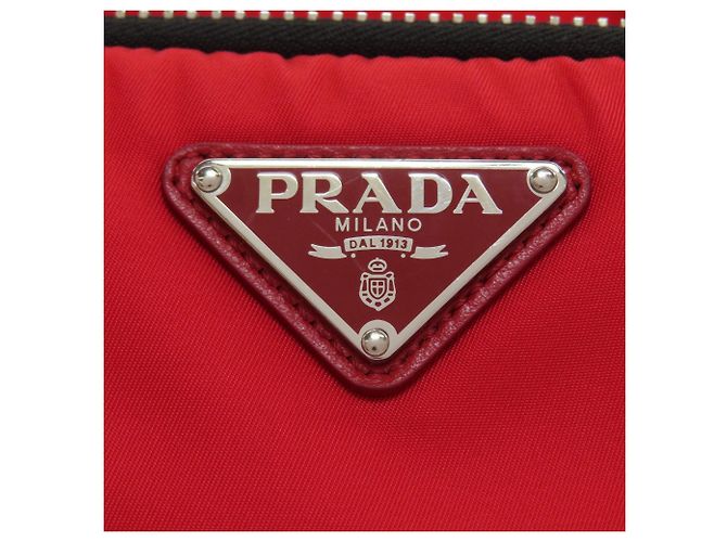Borsa a mano 2-Way Prada Tessuto Cargo Rosso - vista 7