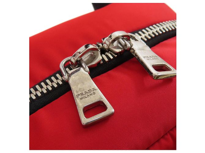 Borsa a mano 2-Way Prada Tessuto Cargo Rosso - vista 9