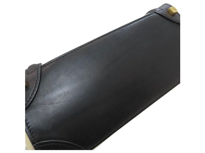 Céline Borsa a mano Celine Luggage Micro Nero Bianco Grigio - vista 13