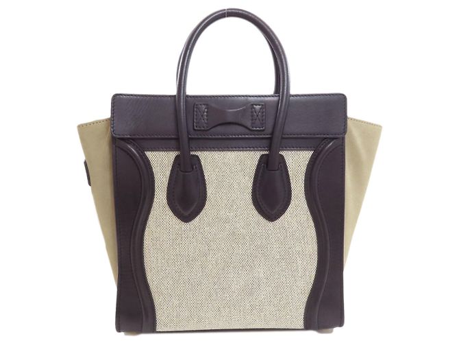 Céline Borsa a mano Celine Luggage Micro Nero Bianco Grigio - vista 2