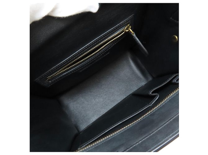 Céline Borsa a mano Celine Luggage Micro Nero Bianco Grigio - vista 5