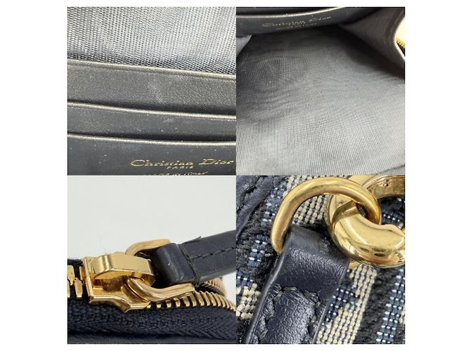 Borsa a tracolla Christian Dior Oblique 30 Montaigne Beige Blu navy - vista 7