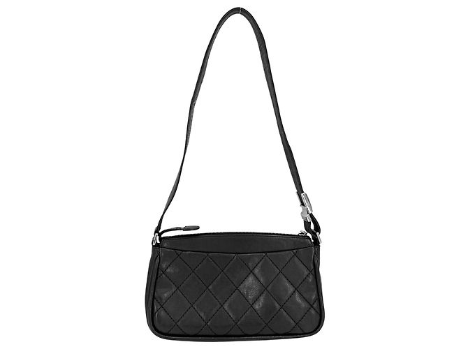 Borsa a tracolla Chanel in pelle matelassé nera Nero - vista 2