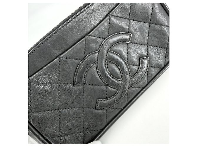 Borsa a tracolla Chanel in pelle matelassé nera Nero - vista 9