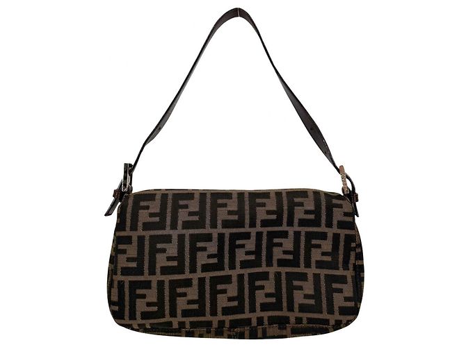 Borsa a tracolla Fendi Mamma Bucket Zucca Marrone - vista 2