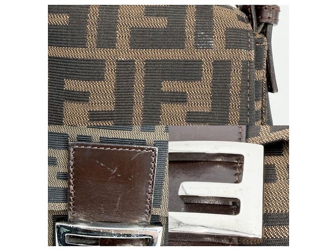 Borsa a tracolla Fendi Mamma Bucket Zucca Marrone - vista 6