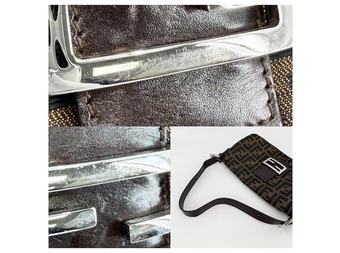 Borsa a tracolla Fendi Mamma Bucket Zucca Marrone - vista 9