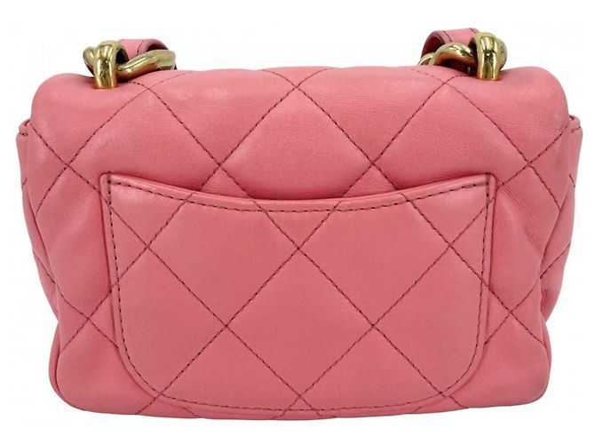 Borsa a tracolla Chanel Mini Matelassé con catena Rosa - vista 2