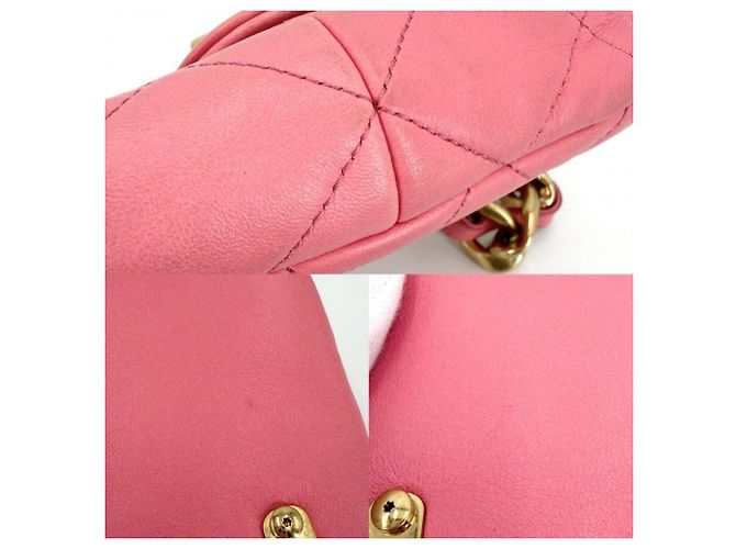 Borsa a tracolla Chanel Mini Matelassé con catena Rosa - vista 7