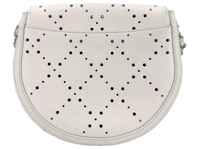 Borsa a tracolla traforata da donna Chanel Marrone Bianco - vista 2