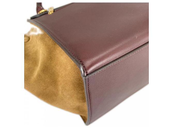 Céline Bolsa de mão Celine em couro cor vinho Bordeaux - vista 10