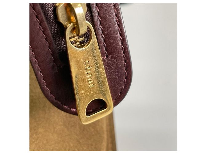 Céline Bolsa de mão Celine em couro cor vinho Bordeaux - vista 13