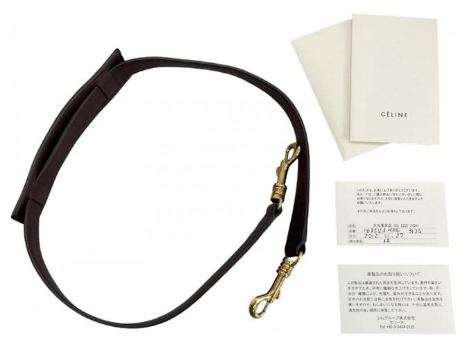 Céline Bolsa de mão Celine em couro cor vinho Bordeaux - vista 14