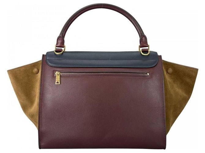 Céline Bolsa de mão Celine em couro cor vinho Bordeaux - vista 2