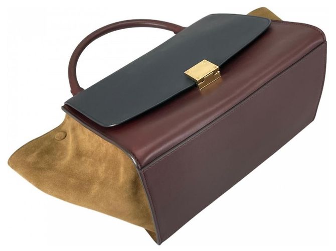 Céline Bolsa de mão Celine em couro cor vinho Bordeaux - vista 3