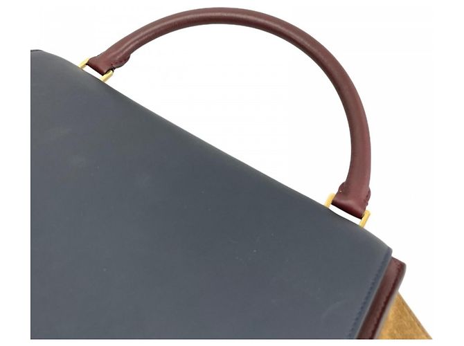 Céline Bolsa de mão Celine em couro cor vinho Bordeaux - vista 4
