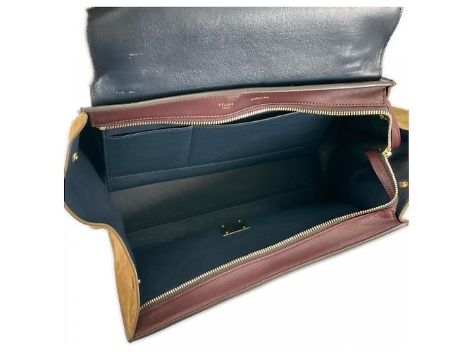 Céline Bolsa de mão Celine em couro cor vinho Bordeaux - vista 6