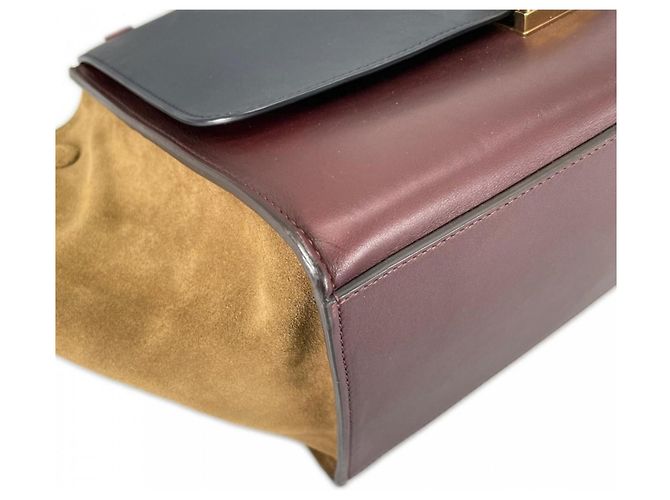 Céline Bolsa de mão Celine em couro cor vinho Bordeaux - vista 8