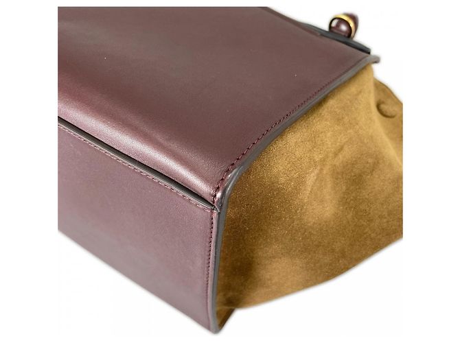 Céline Bolsa de mão Celine em couro cor vinho Bordeaux - vista 9