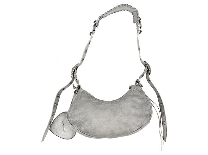 Borsa a tracolla Balenciaga Le Cagole XS Marrone Bianco - vista 2
